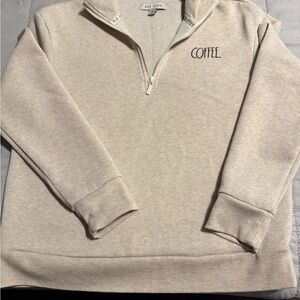 Rae Dunn Cream Half-Zip Pullover